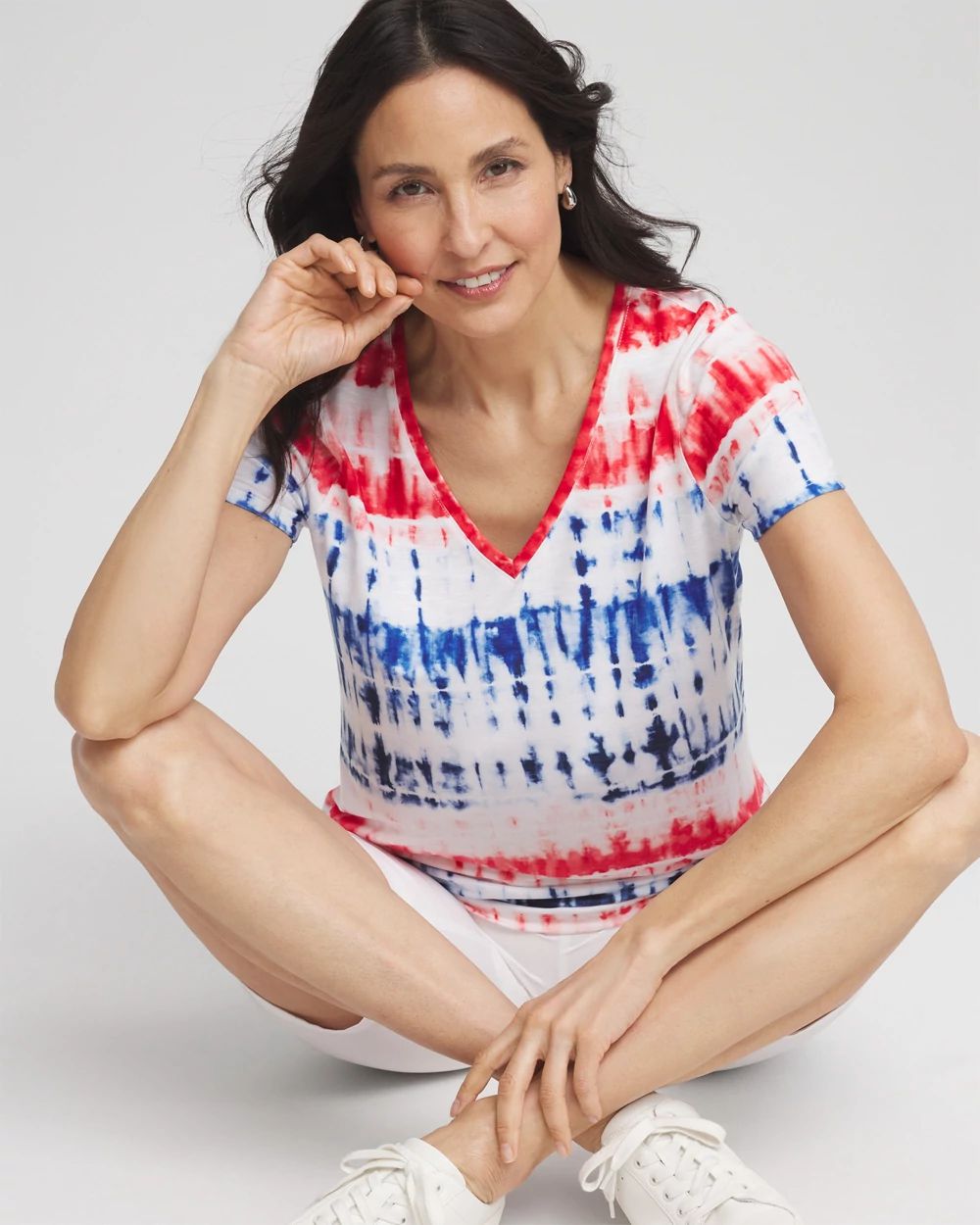 Zenergy® Americana Tie-dye V-Neck Tee | Chico's